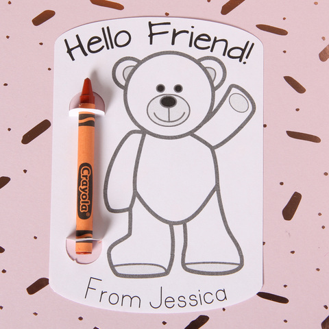 Hello Friend Crayon Holder - Colouring Crayon Holder