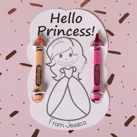 Hello Princess Crayon Holder - Colouring Crayon Holder